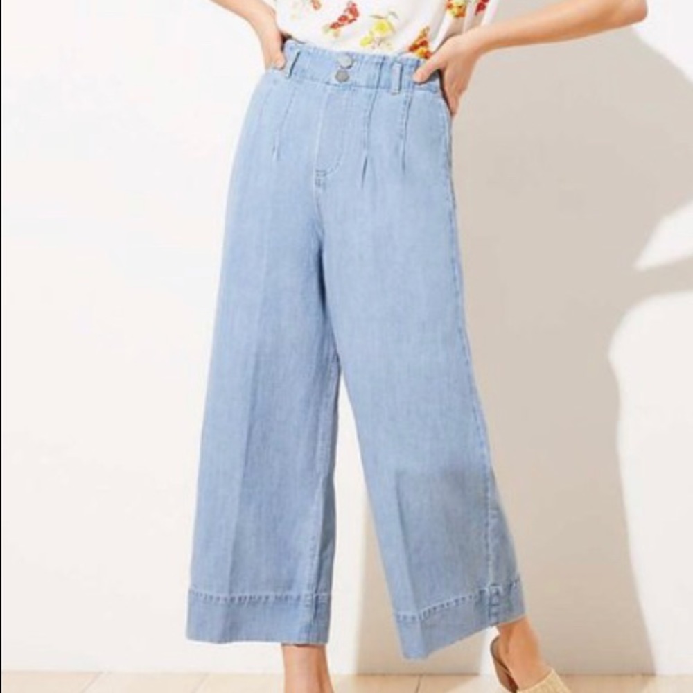 🌿Loft wide leg jeans light cotton linen 🌿